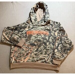 True Religion Sweatshirt Adult L Green Camouflage Pullover Long Sleeves Hoodie.
